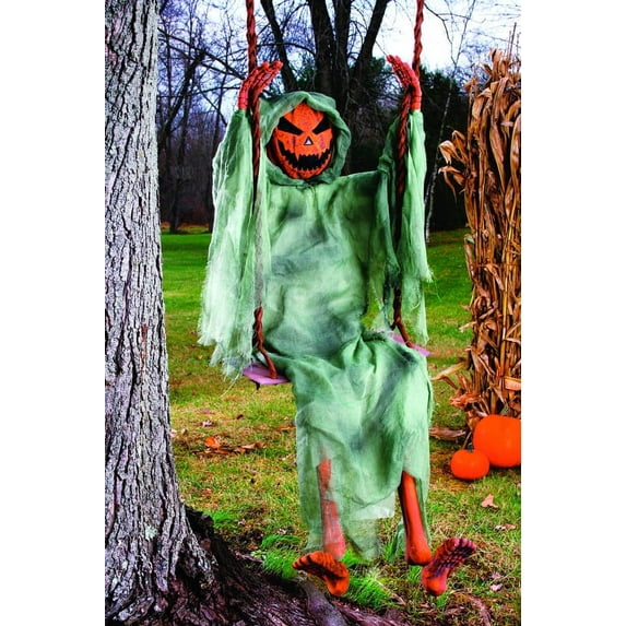 Fun World Halloween Pumpkin Halloween Decoration 60" Outdoor Prop, Orange Green