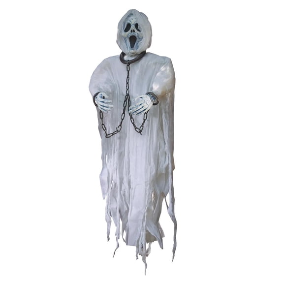 Fun World Hanging Ghost Face Figure Halloween Décor - 36 in