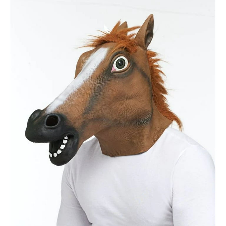 Horse Mask Brown Animal Rubber Overhead Horse Mask Brown Animal Rubber Overhead