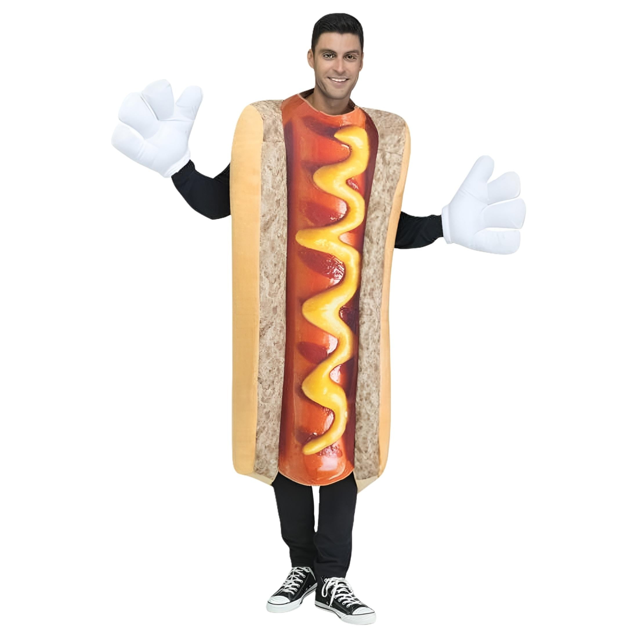 Fun World Hot Dog Unisex Halloween Fancy-Dress Costume for Adult, One Size Fits All