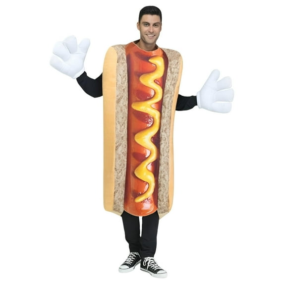 Fun World Hot Dog Unisex Halloween Fancy-Dress Costume for Adult, One Size Fits All