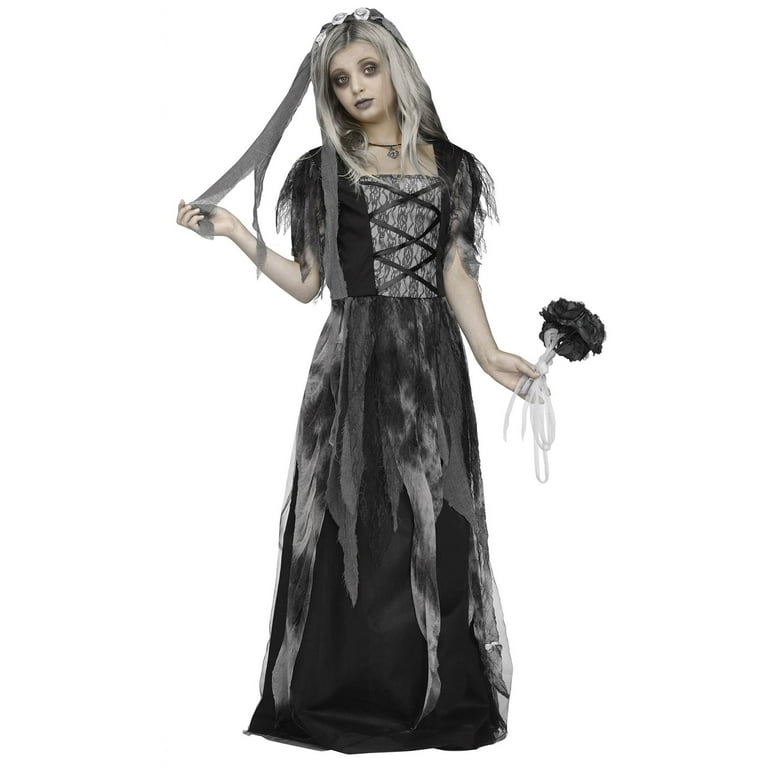 Fun World Inc. Cemetery Bride Halloween Scary Costume Female Child 4 10 Multi Color