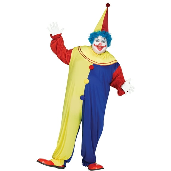 Fun World Inc. Clown Halloween Funny Costume Unisex, Adult 18-64, Multi-Color