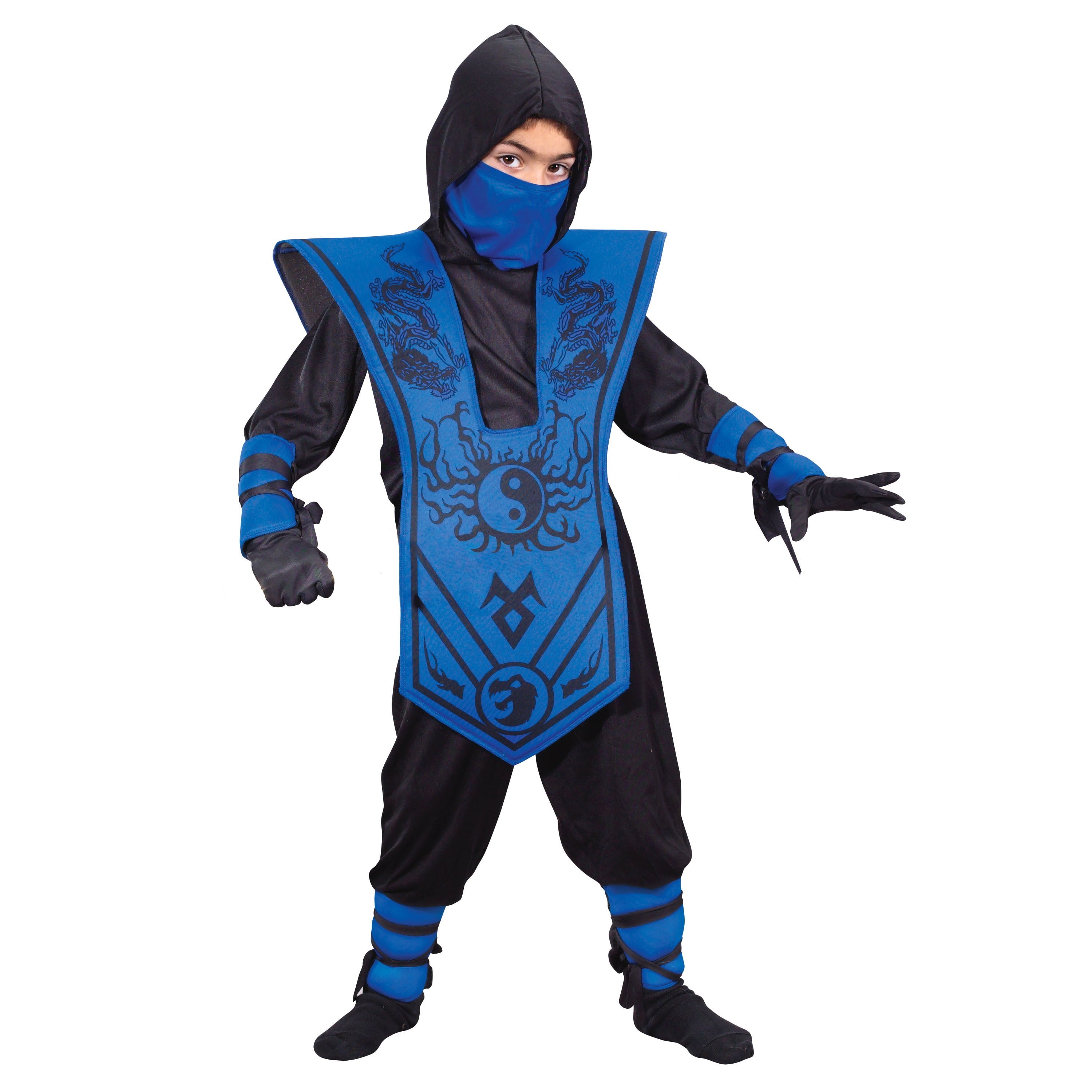 Spooktacular Kids Silver Ninja Costume with Foam Accessories L