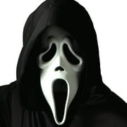 Fun World Inc. Officially Licensed Ghost Face Halloween Costume Black Plastic Mask for Unisex Adult, 18-64