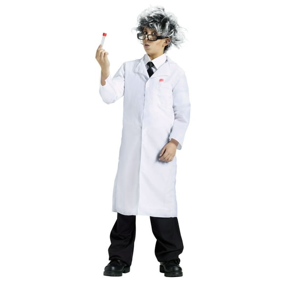 Fun World Kid Mad Scientist Long Sleeve Lab Coat Boy's Halloween Fancy-Dress Costume for Child, One Size