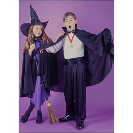 Fun World Kid's Black Fabric Cape Halloween Accessory - One Size