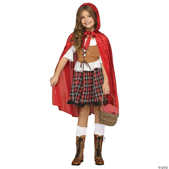 RED RIDING HOOD CH SM 4-6 - Scary Girls Halloween Costume Dress Up Party Outfit