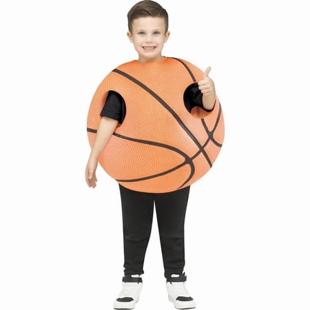 Fun World Kids' Sports Balls Basketball Costume - Size One Size Fits Most - Orange