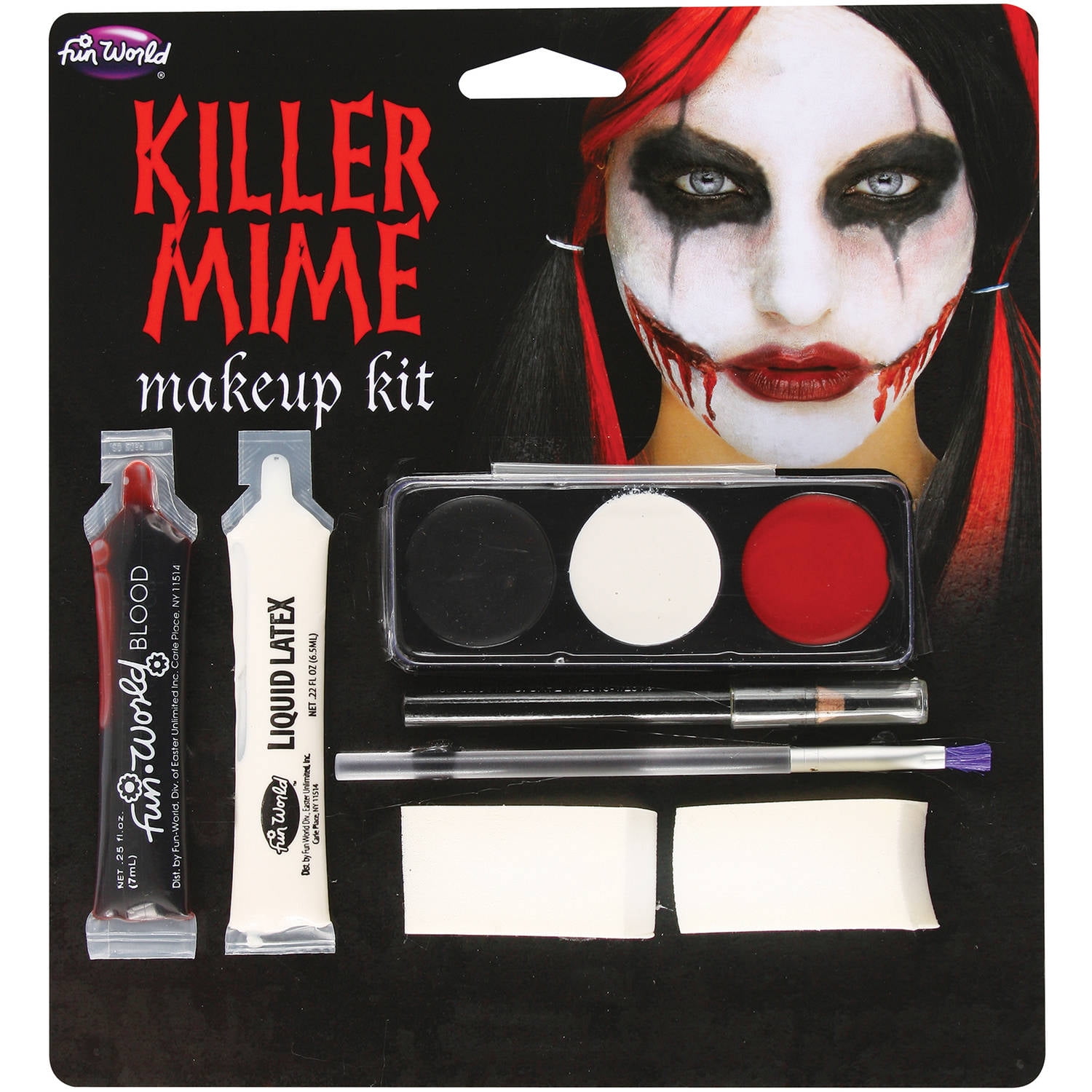 alias Rasende I mængde Fun World Killer Mime Makeup Kit Harley Quinn Halloween Costume Prosthetic  - Walmart.com