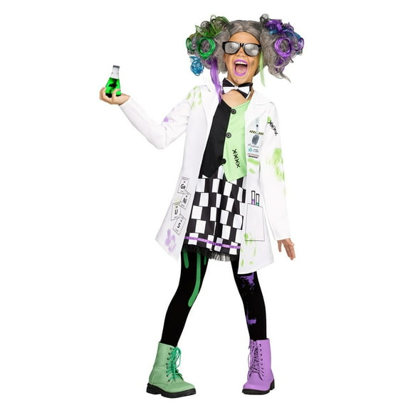 Fun World Mad Scientist Girl's Halloween Fancy-Dress Costume for Child, L (12-14)