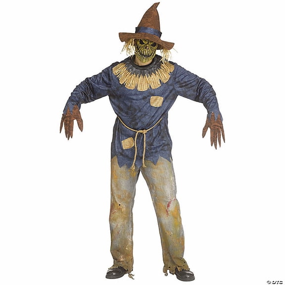 Fun World Men's Scare Creep Scarecrow Halloween Costume Apparel Sets - Brown One Size