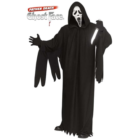 Fun World 30th Anniversary Ghost Face Mens Halloween Costume, One Size, Black