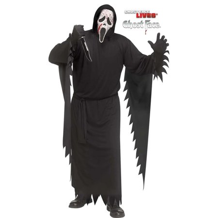 Fun World Ghost Face Mens Halloween Costume, One Size, Black