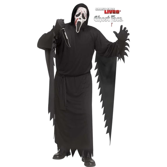 Fun World Ghost Face Mens Halloween Costume, One Size, Black