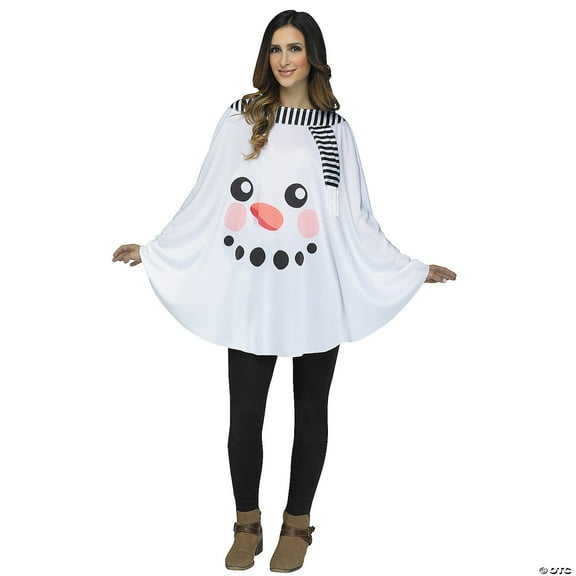 Fun World Poncho Snowman Women's Halloween Fancy-Dress Costume for Adult, One Size