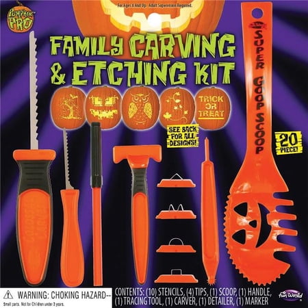 Fun World Pumpkin Carv & Etch Kit - 20 Piece