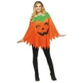 Fun World Pumpkin Poncho Orange Halloween Costume Set, Women Female