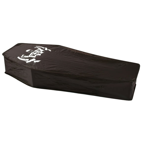 Fun World R.I.P. Collapsible Wood Lood Coffin 5 ft Decoration Prop, Brown Grey
