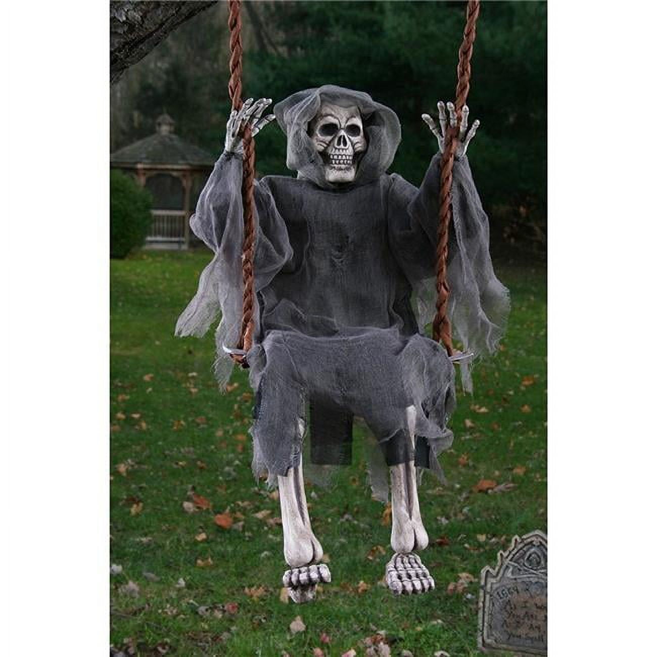 MORRIS COSTUMES Fun World Reaper On Swing Prop Halloween Decoration - 36 in