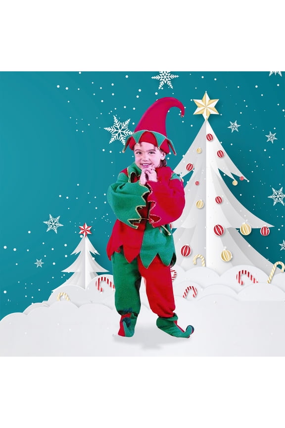 Red and White Elf Adult Women's Christmas Costume - Large