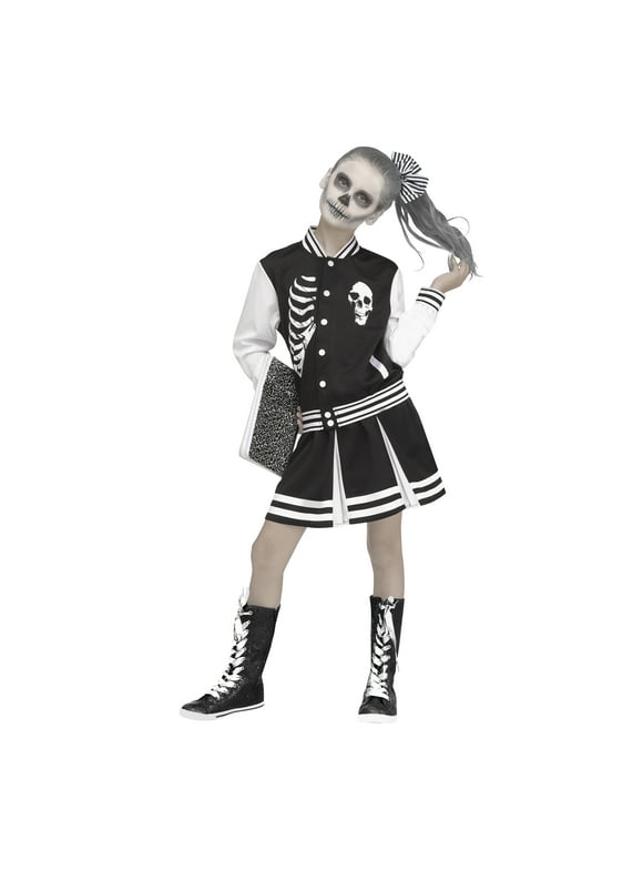 Fun World Scare Squad Cheerleader Multi-Color Halloween Scary Costume, Women Female Adult