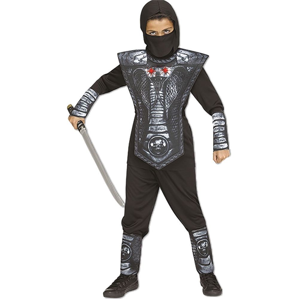 Fun World Silver Cobra Ninja Halloween Fancy-Dress Costume for Child,  Little Boys M (8-10) 