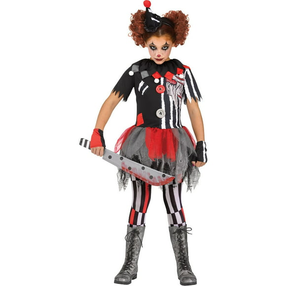 Fun World Sinister Circus Girl's Halloween Fancy-Dress Costume for Child, XL