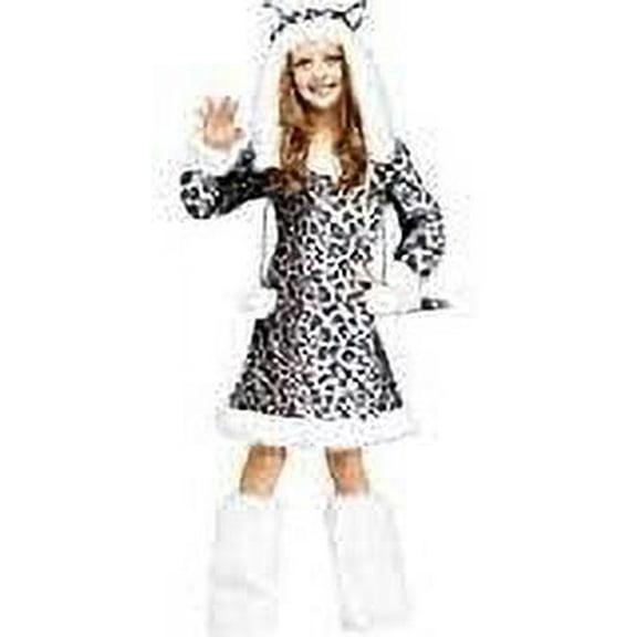 Fun World Snow Leopard Girl's Halloween Fancy-Dress Costume for Child, M