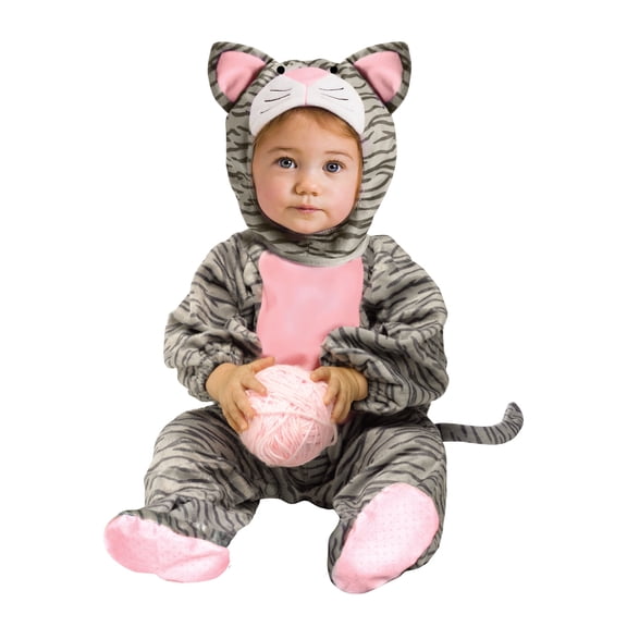 Fun World Striped Gray Kitten Halloween Fancy-Dress Costume for Toddler, XS