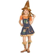 Fun World Sweet Scarecrow Girl's Halloween Fancy-Dress Costume for Child, XL (14-16)
