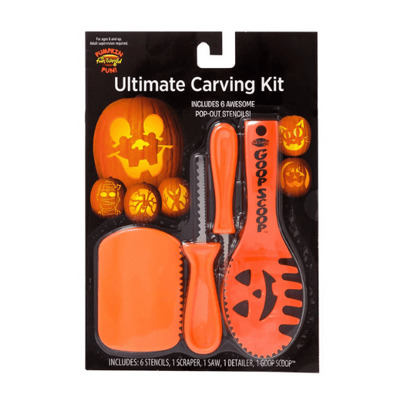 Fun World Ultimate Pumpkin Carving Kit Includes 6 Pop-out Stencils