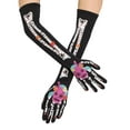thumbnail image 1 of Day Of The Dead Skeleton Costume Gloves Teen/Adult Women, 1 of 1