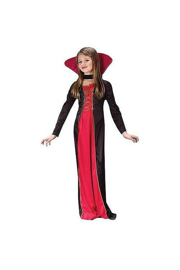 Victorian Vampiress Girl's Halloween Fancy-Dress Costume for Child, M (8-10)