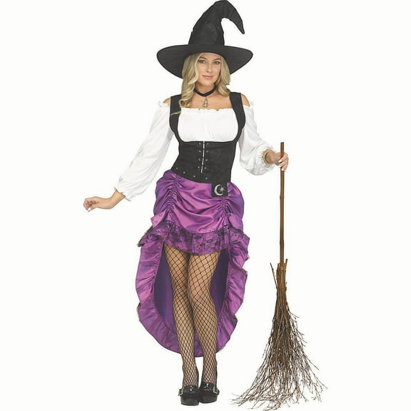 Fun World Womens Renaissance Witch Dress Costume - Size Medium/Large - Purple