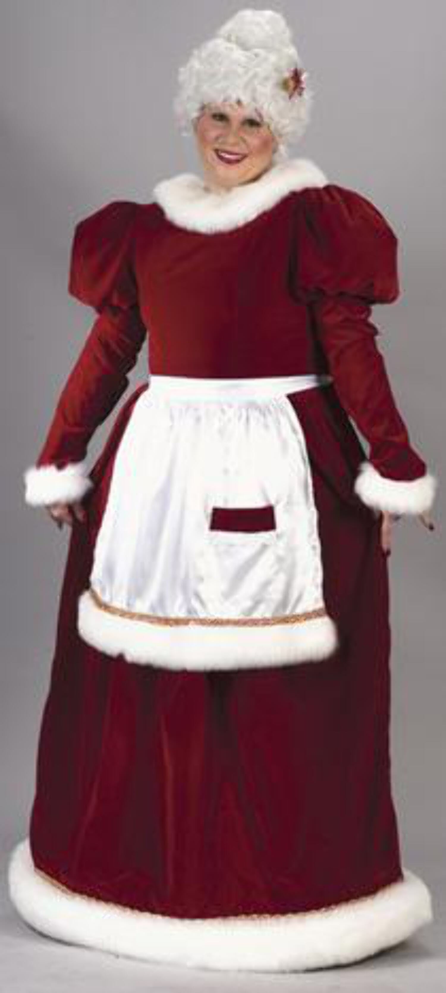 FancyFun 5 Pcs Mrs Claus Costume Adult Women, Santa