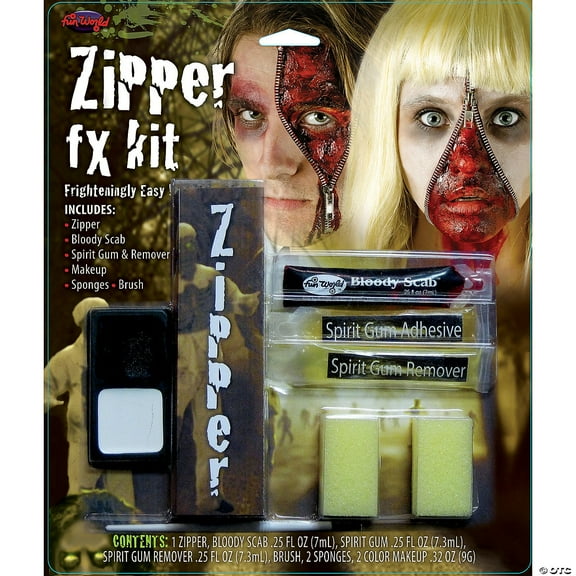 Fun World Zipper FX Kit Halloween Costume Accessories, (6 Pieces)