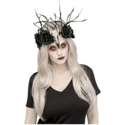 Zombie Raven Mistress Black Floral Headband Costume Accessory