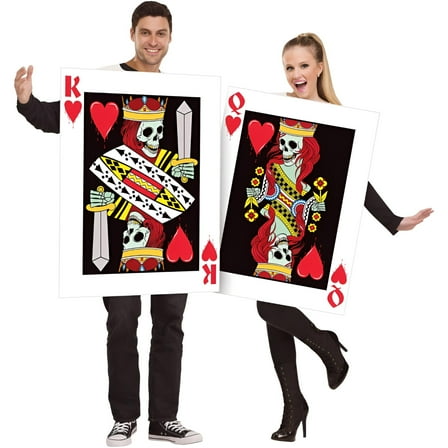 Fun World mens Dark King Queen of Hearts Adult Costumes Fits Up to 6'/200 Lbs. Sizes 4-14