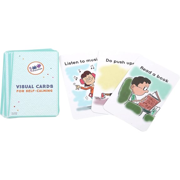 Fun and Function Flash Cards with Visual Clues for Calming  25 Cards Offer Activities Aimed at Self-Regulation, Ages 4+