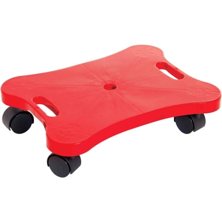 Fun and Function Scooterboard with Handles for Kids with Gross Motor Skill Development & Motor Planning, Can Help Improve Balance, Posture and Coordination- Red Size Large 16"L x 12"W, Weighs 2.4 lbs