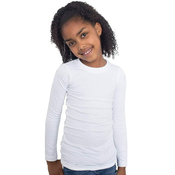Fun and Function's Crisp White Tagless Long Sleeves Hug Tee Shirt for Deep Pressure for Kids with Sensory Issues White Ages 10-11