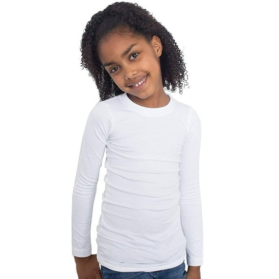 Fun and Function's Crisp White Tagless Long Sleeves Hug Tee Shirt for Deep Pressure for Kids with Sensory Issues White Ages 12-13