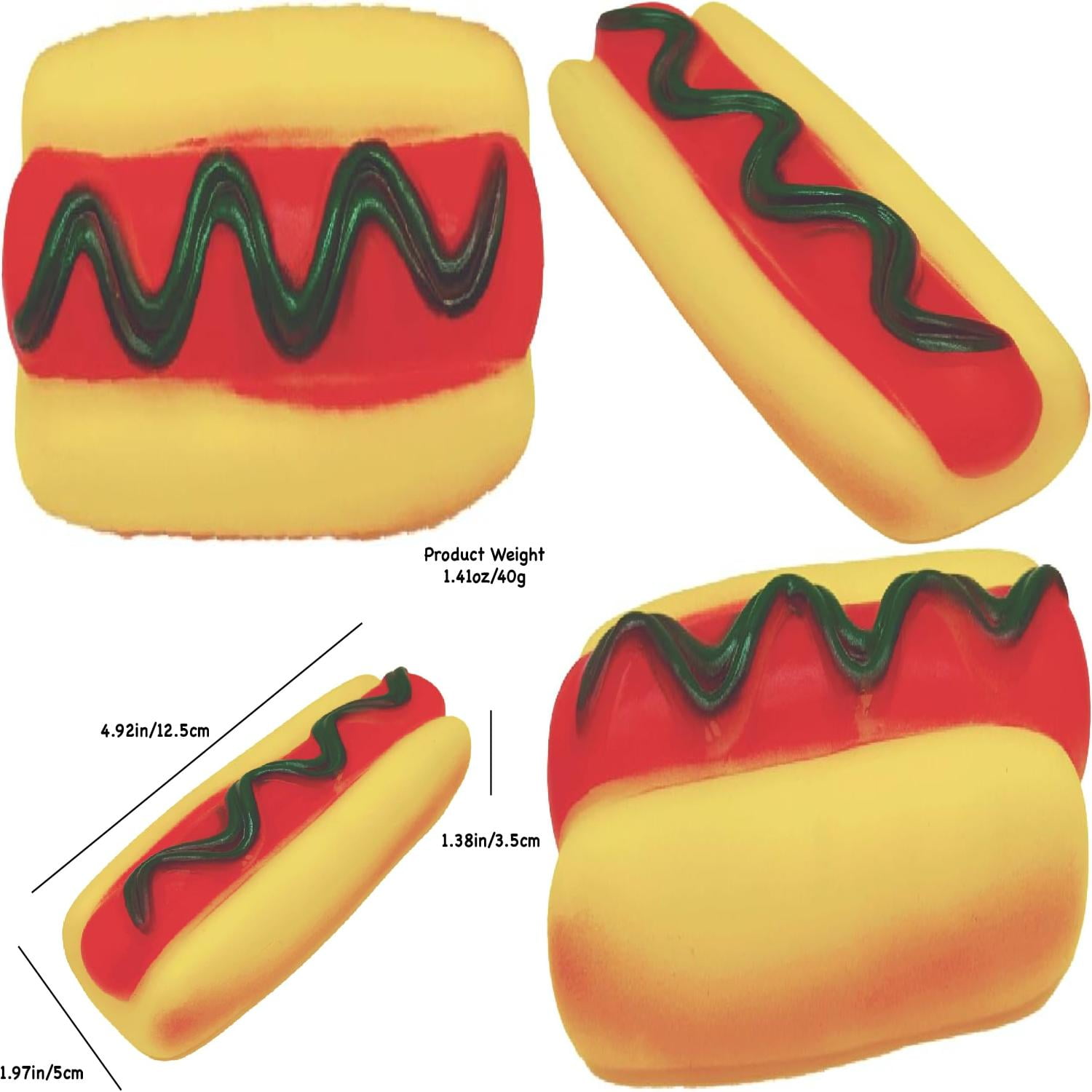 Fun and Interactive Hot Dog Design Rubber Squeaky Chew Toy Entertaining Teething Toy for Small Dogs a Playful Addition to the Fast Food Series