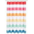 thumbnail image 1 of Fun and Playful Rainbow Banded Stripe Printed Pattern Microfiber Bathroom Shower Curtain - Rainbow Banded Stripe, 72 Inch, 1 of 5
