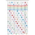 thumbnail image 1 of Fun and Playful Rainbow Hearts Printed Pattern Microfiber Bathroom Shower Curtain - Rainbow Hearts, 72 Inch, 1 of 5