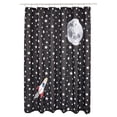 thumbnail image 1 of Fun and Playful Space Rockets Printed Pattern Microfiber Bathroom Shower Curtain - Space Rockets, 72 Inch, 1 of 5