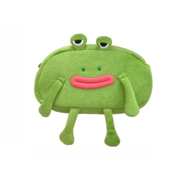 Fun and Quirky Cartoon Animal Shaped Big Mouthed Frog Large Capacity Pencil Case Stable Storage Bag