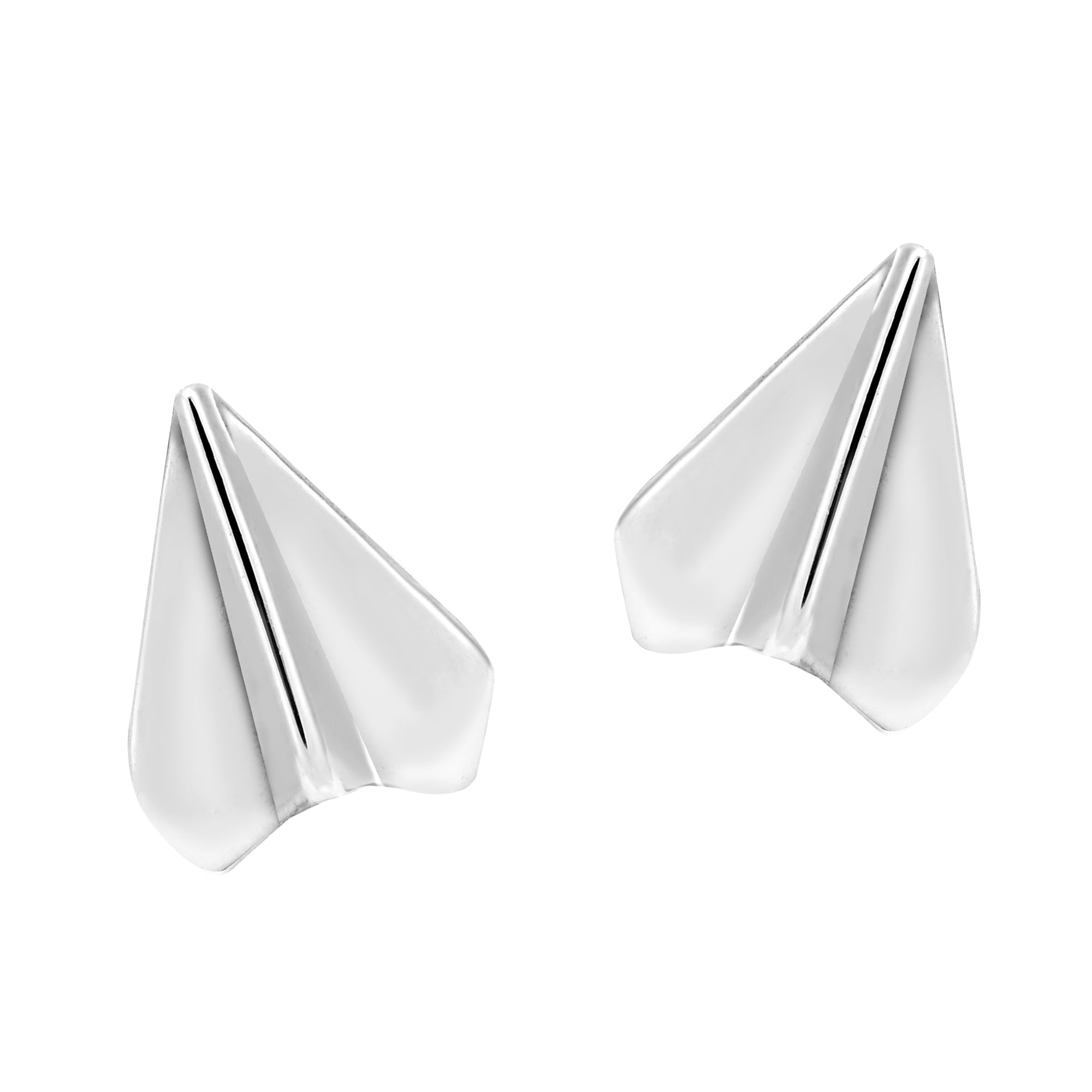 Cute Airplane Stud Earrings – Sterling Silver 925, Dainty & Simple Silver Jewelry For Everyday Wear
