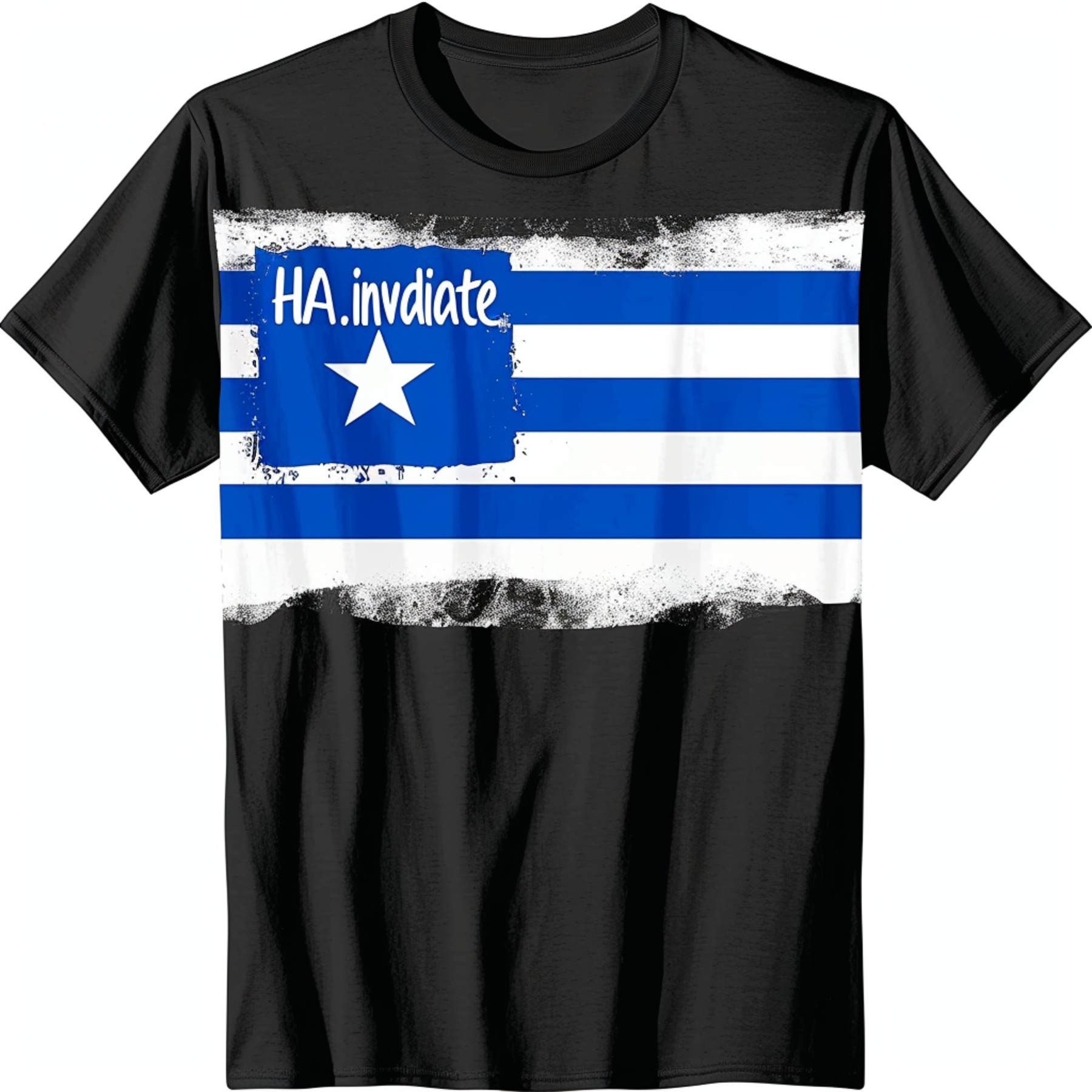 Exclusive Black T Shirt With Honduras And El Salvador Flags Featuring 